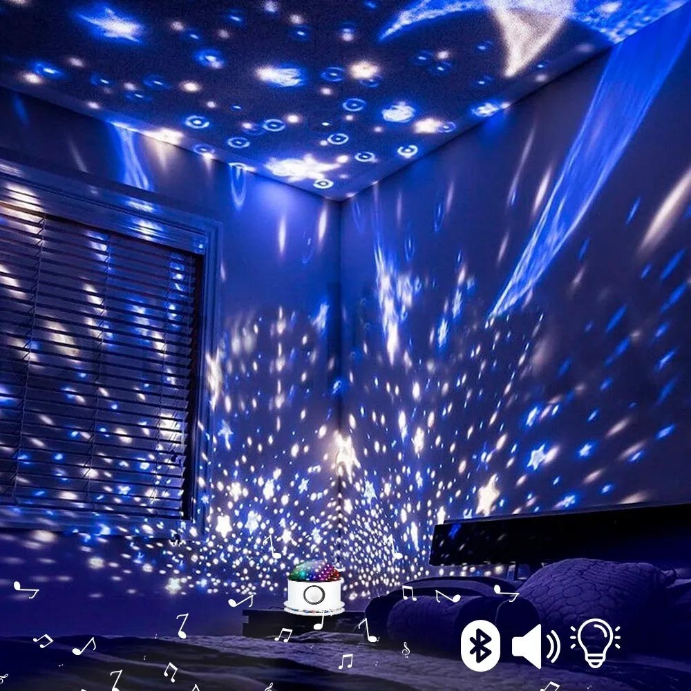 Proyector Lampara Estrellas Parlante